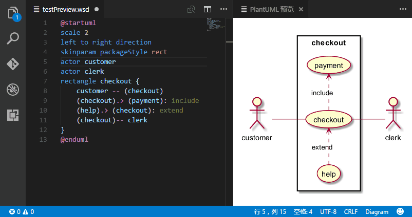 Vscode - PlantUML extension - Screenshot